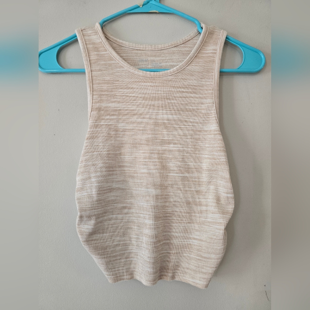 Aerie Cream Ribbed Tank Top